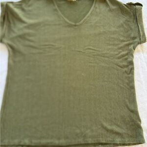 Como blu Olive Green V-Neck T-Shirt 1x